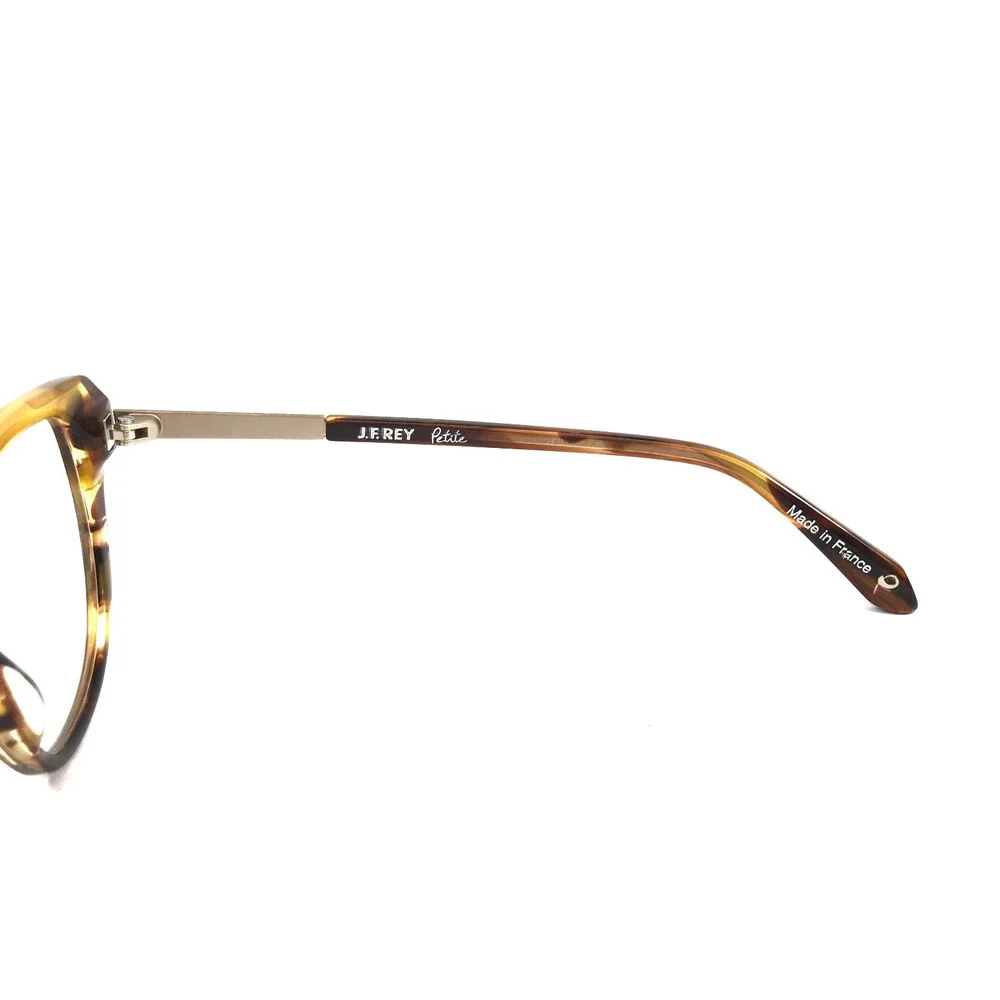 J.F. Rey Petite Eyeglasses Frames PA093 9050 Demi Horn Gold Cat Eye 48-16-140